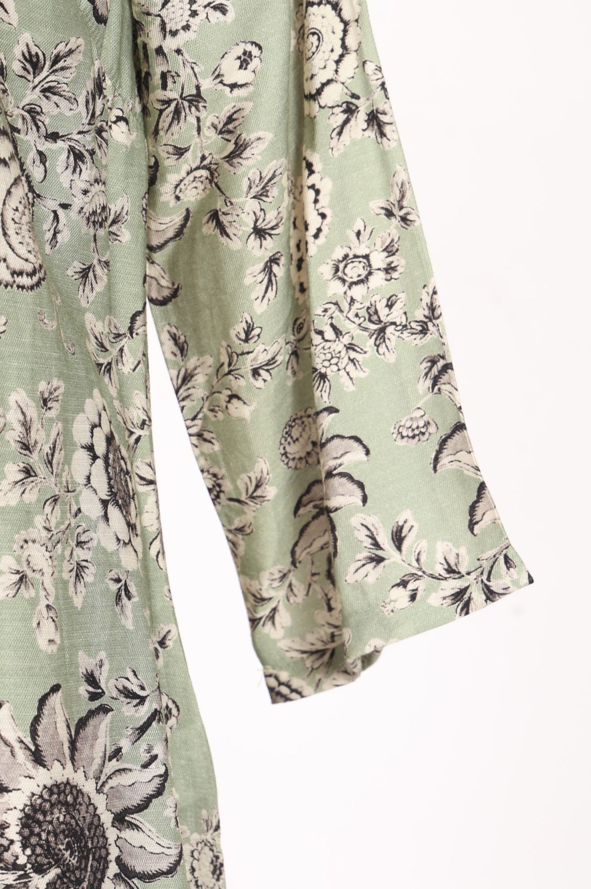 Sea Green Floral Printed Straight Kurta