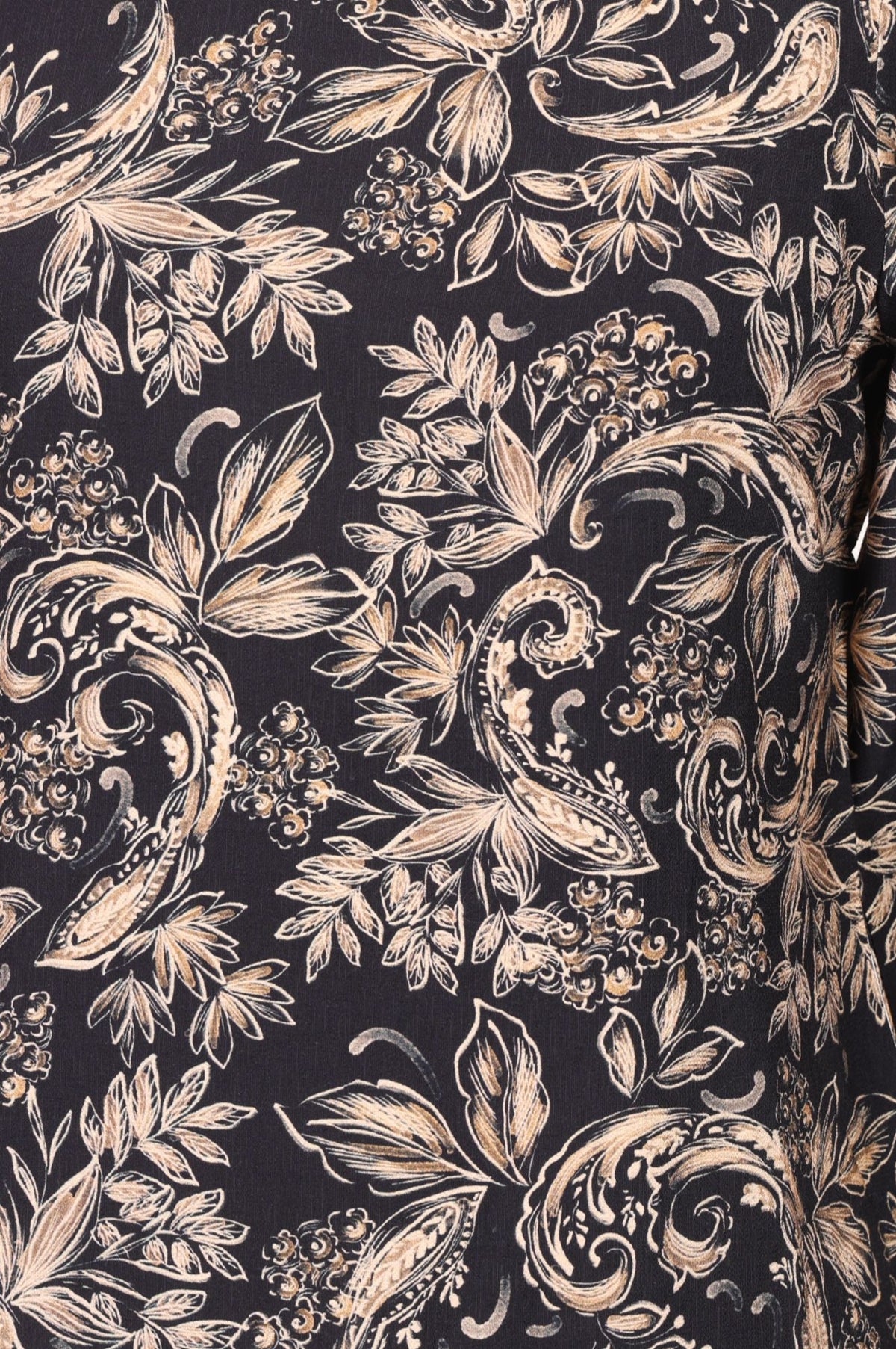 Black Floral Printed Straight Kurta