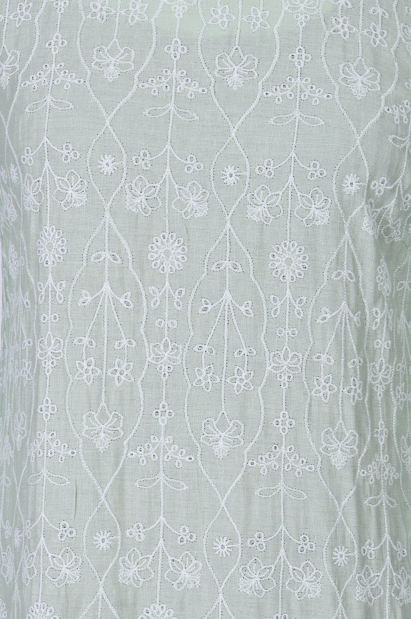 Sea Green Schiffli Embroidered Rayon Straight Kurta
