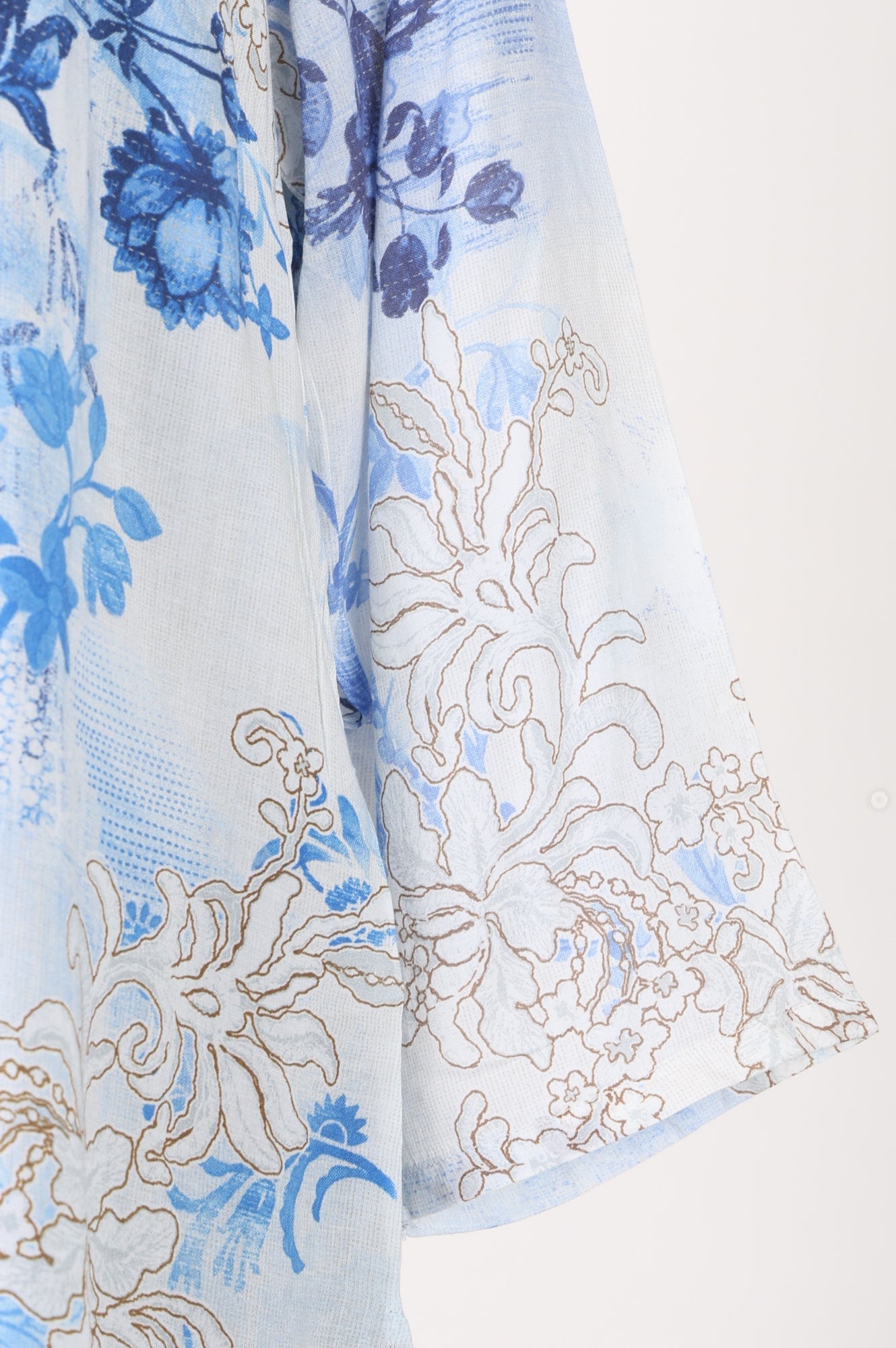 White Floral Printed Modal Straight Kurta