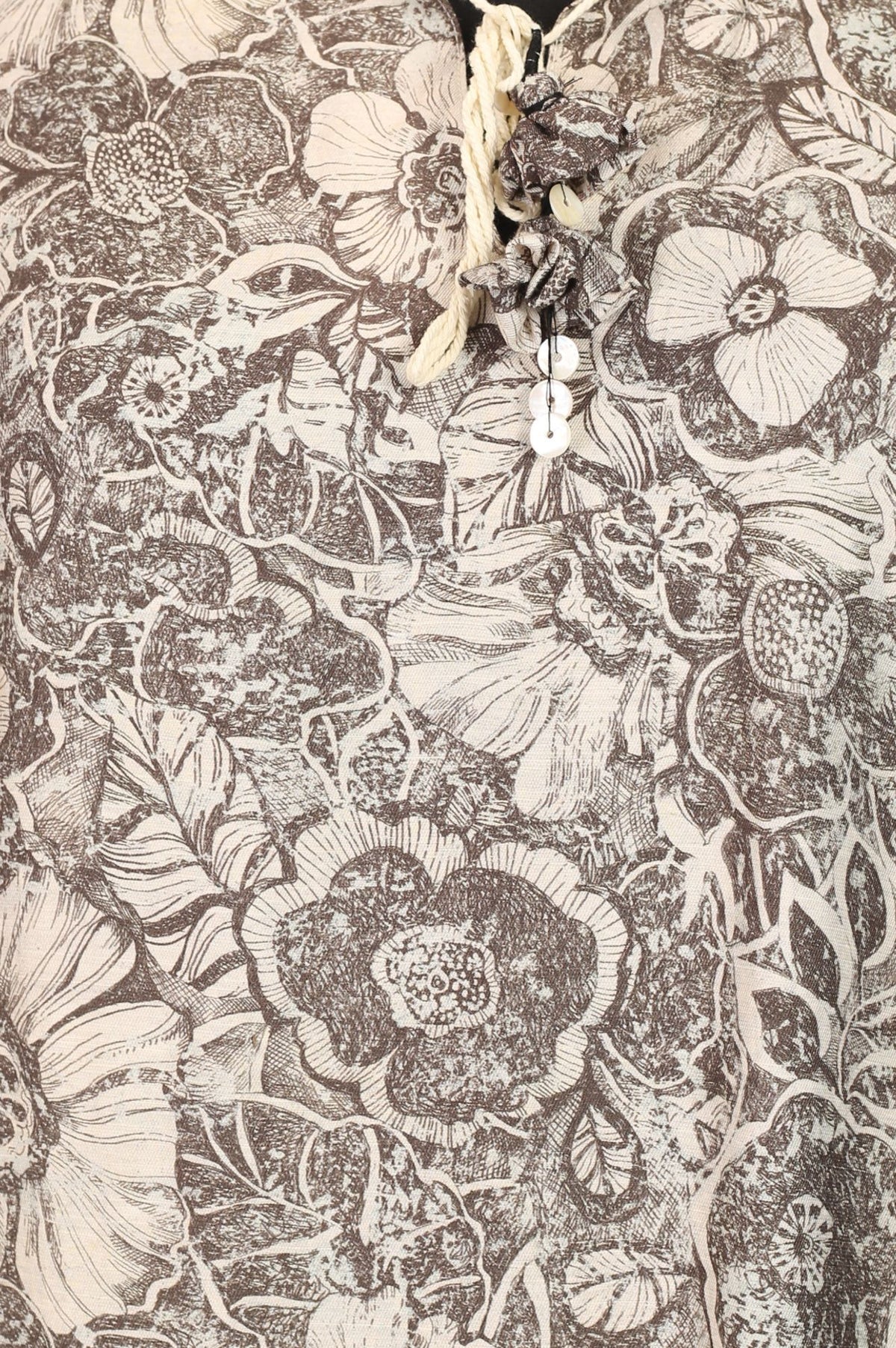 Grey Floral Printed Straight Kurta
