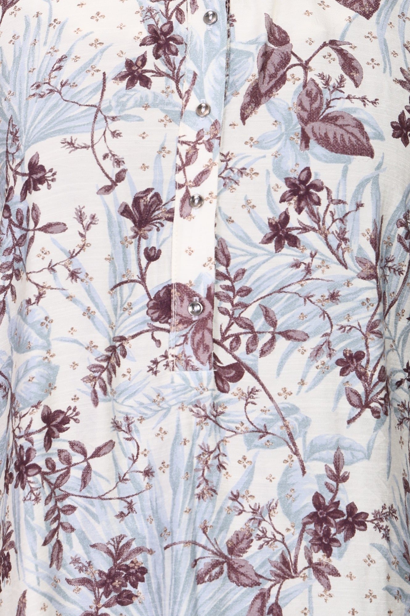 Off White Floral Printed Straight Tunic