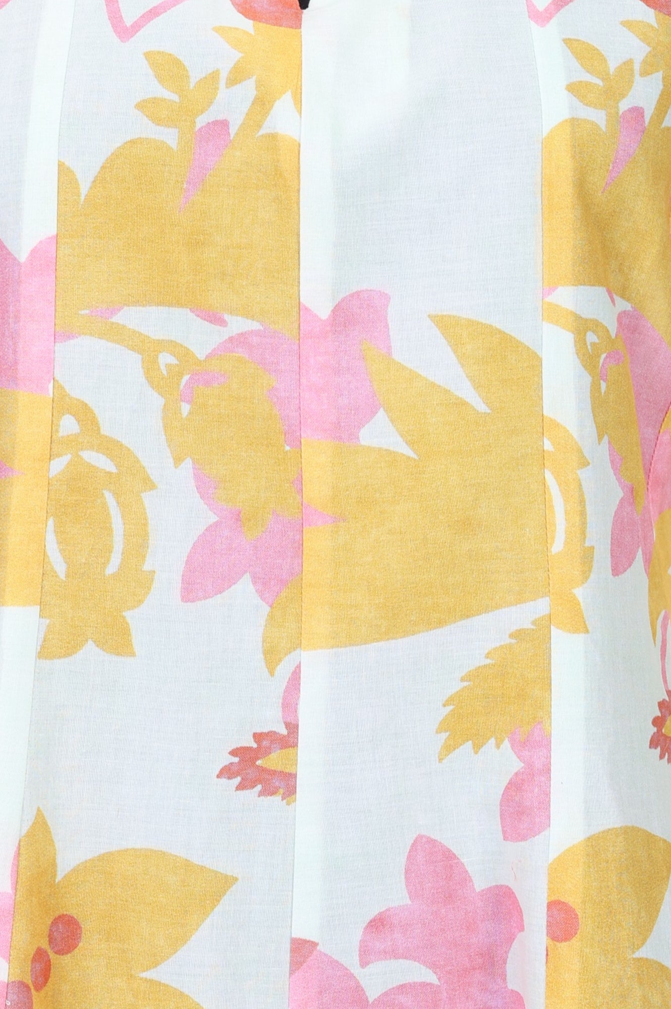 Multi-coloured Floral Printed Pure Cotton Flared Kurta