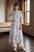 Off White Floral Printed Pure Cotton Flared Kurta