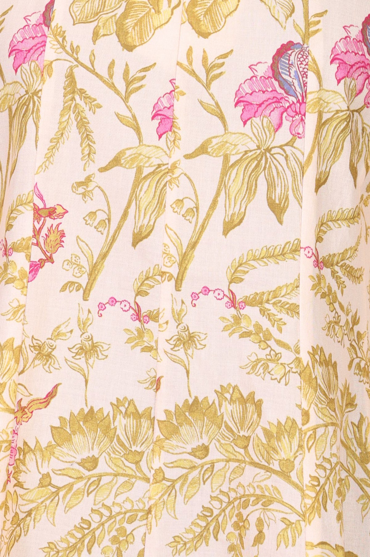 Peach Floral Printed Pure Cotton A-line Kurta