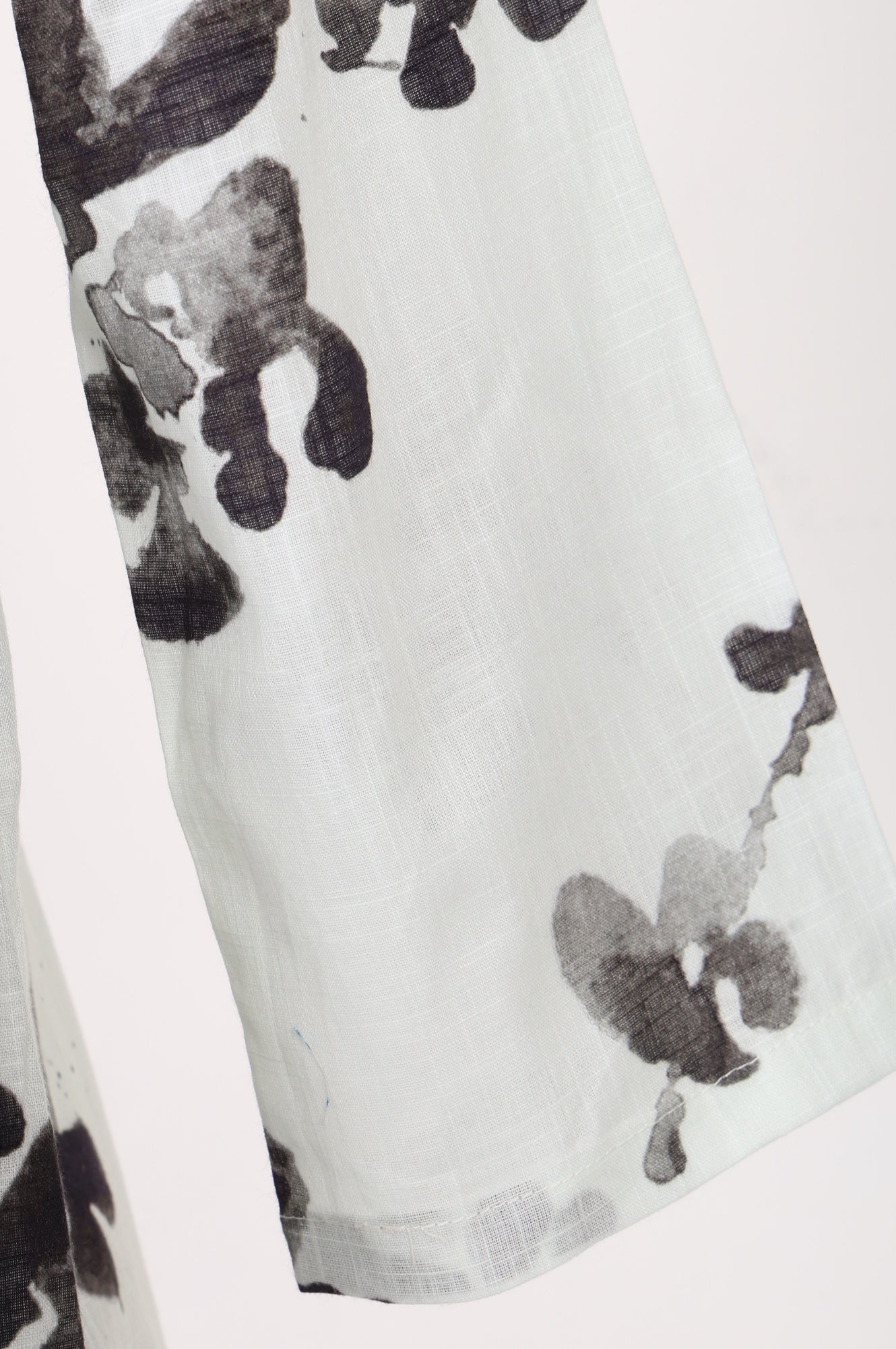 White Floral Printed Pure Cotton Flared Kurta