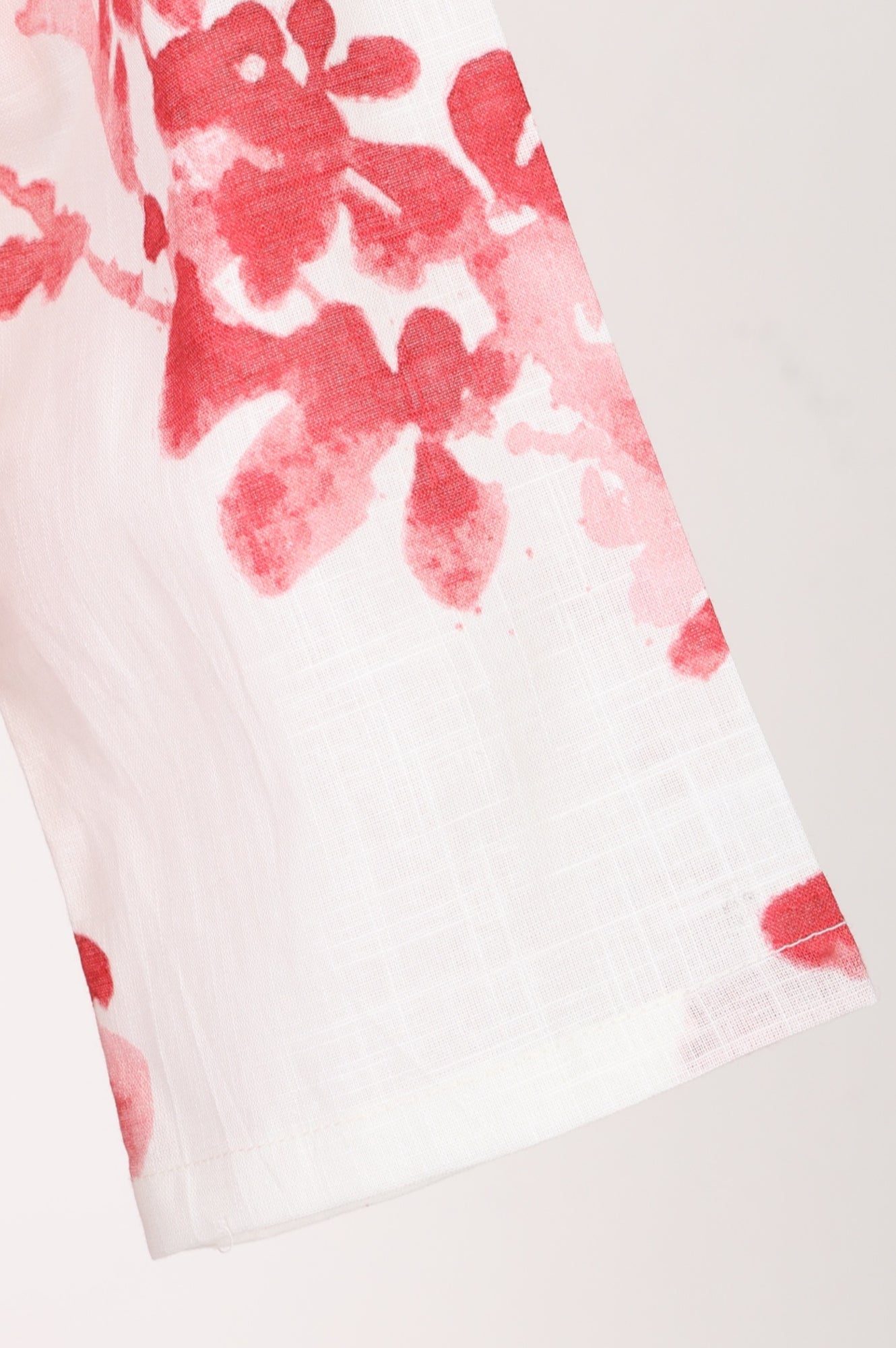 White Floral Printed Pure Cotton Flared Kurta