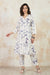 White Floral Printed Pure Cotton Straight Kurta