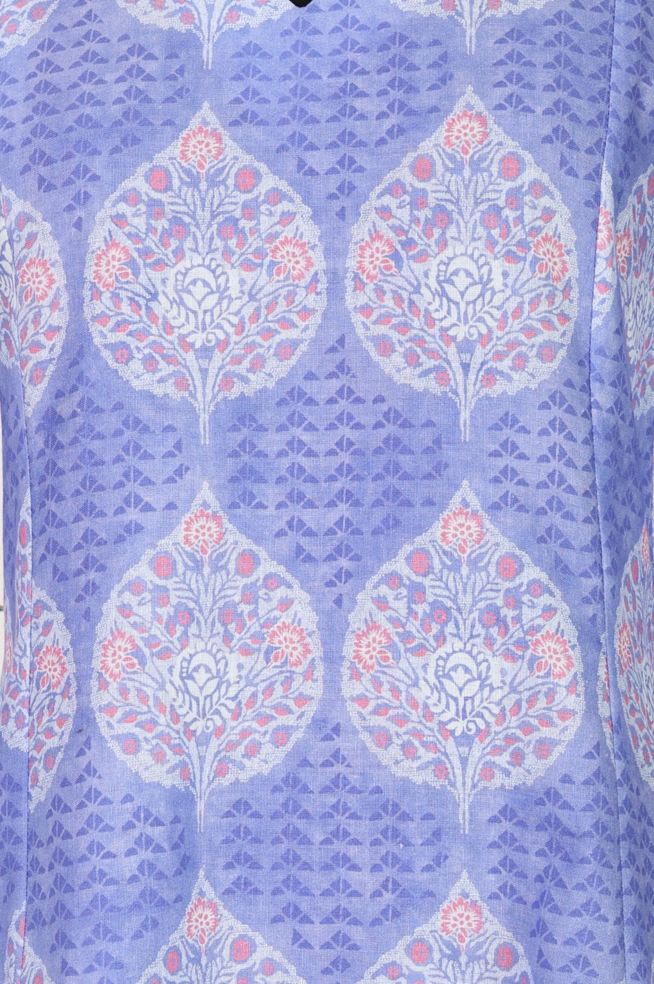 Lavender Floral Printed Pure Cotton A-line Kurta