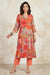 Multi-Coloured Floral Printed Pure Cotton A-line Kurta
