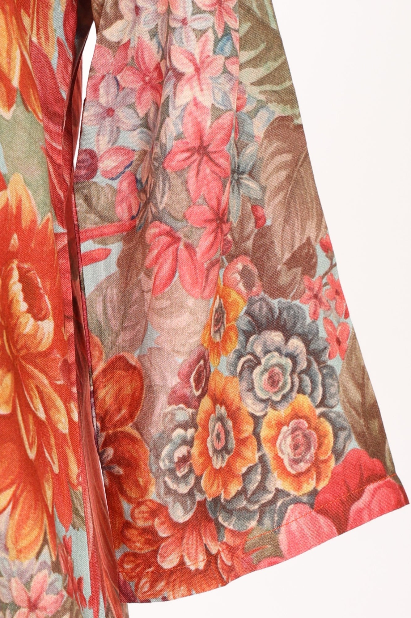 Multi-Coloured Floral Printed Pure Cotton A-line Kurta