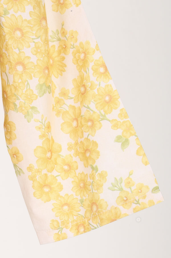 Off White Floral Printed Pure Cotton A-line Kurta