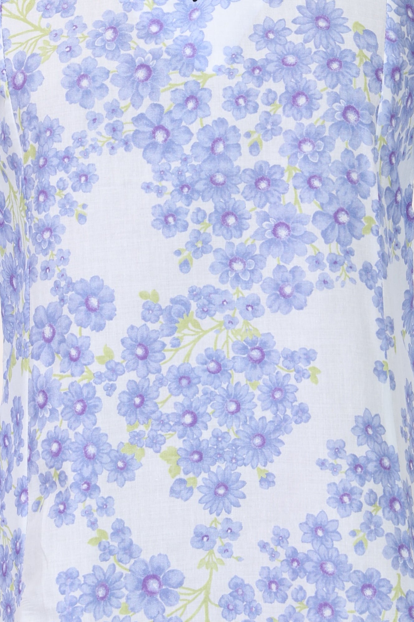 White Floral Printed Pure Cotton A-line Kurta