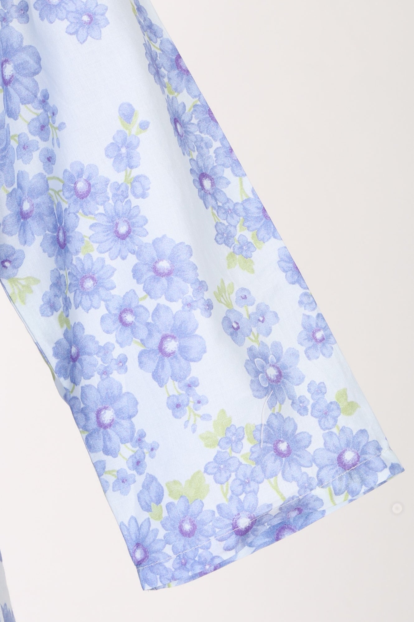 White Floral Printed Pure Cotton A-line Kurta