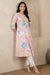 Pink Floral Printed Pure Cotton A-line Kurta