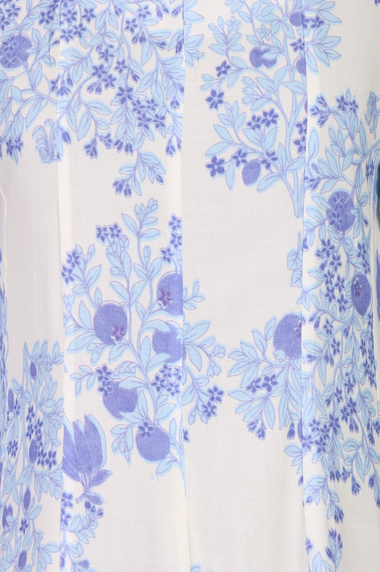 White Floral Printed Cotton Flax Flared Kurta
