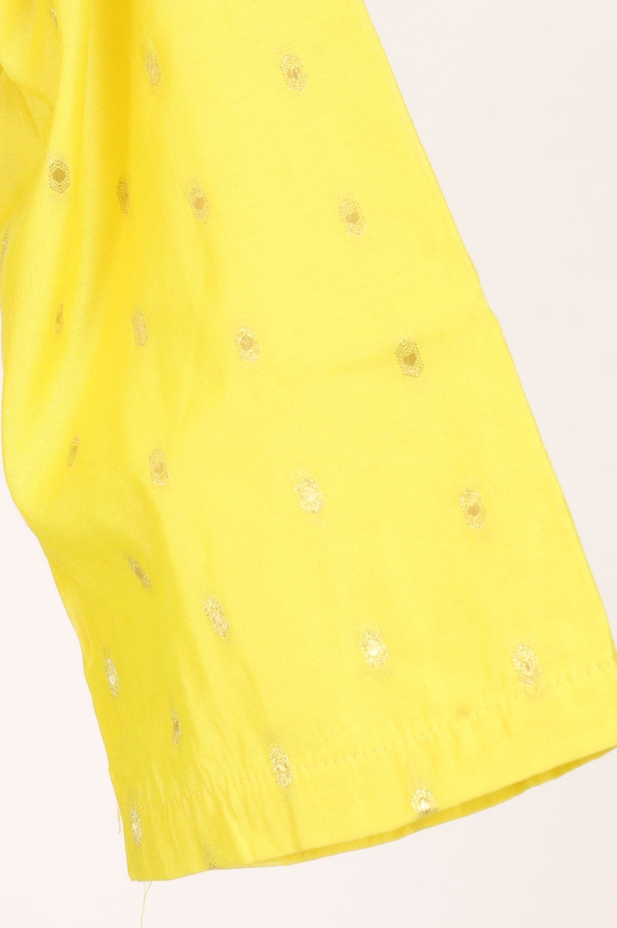 Yellow Foil Printed Zari Embroidered Chanderi Flared Kurta