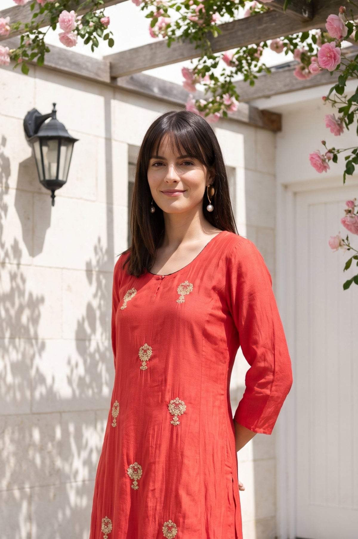Assorted Solid Faux Chanderi Straight Kurta