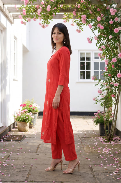 Assorted Solid Faux Chanderi Straight Kurta