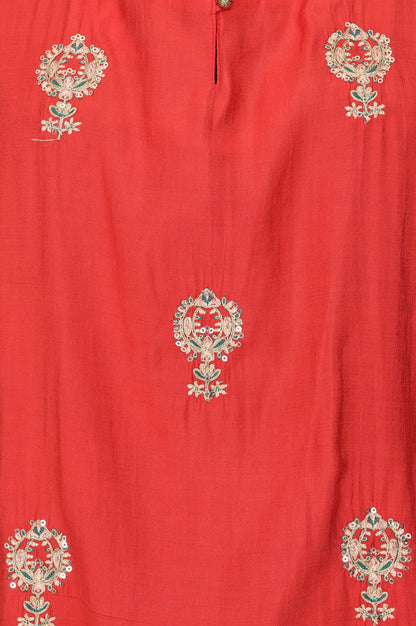 Assorted Solid Faux Chanderi Straight Kurta
