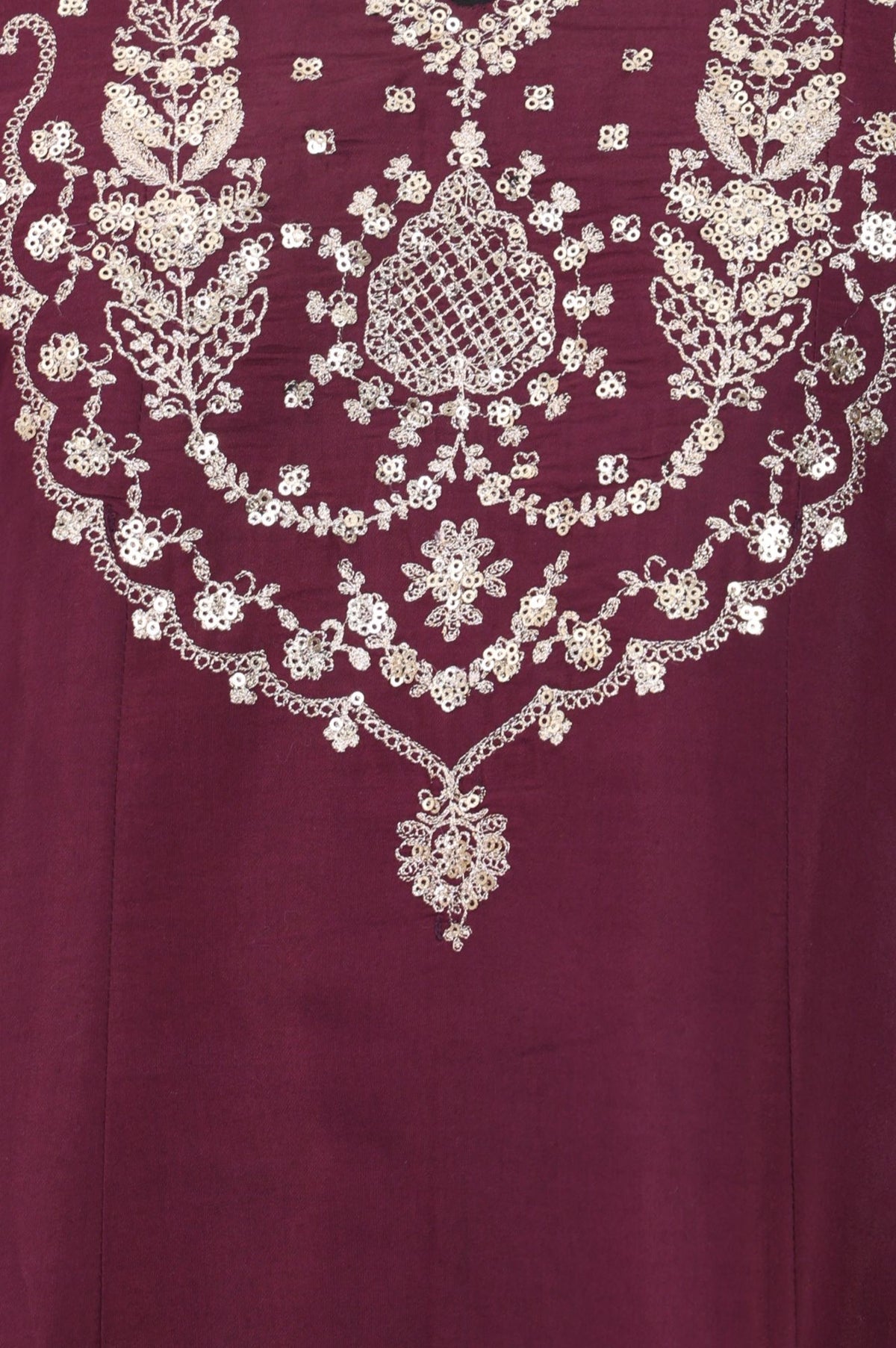 Purple Sequins Chanderi Flared Kurta