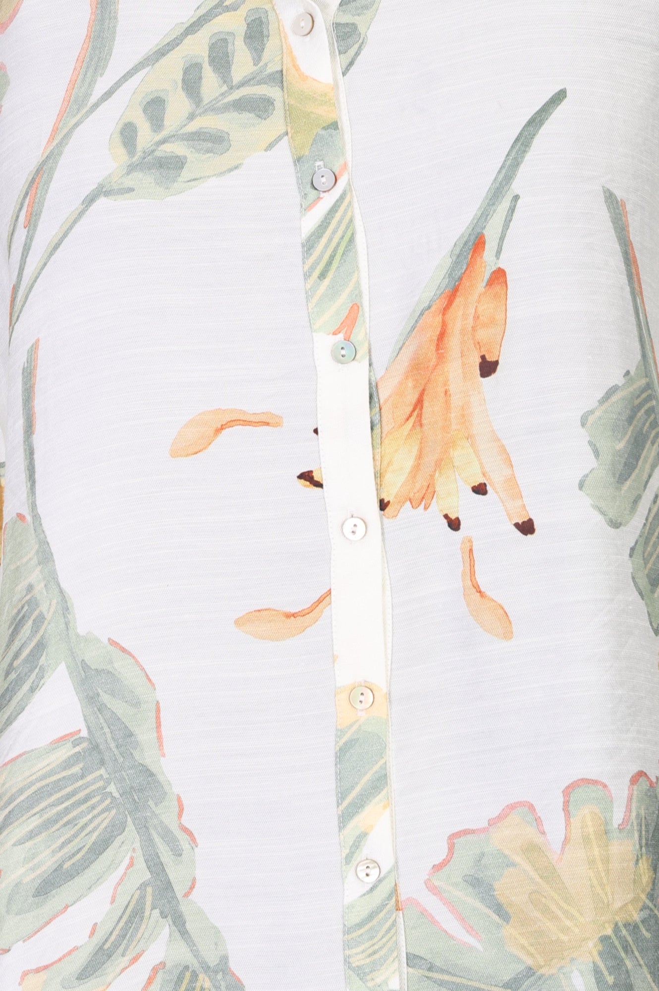 White Floral Printed Straight Short Kurta